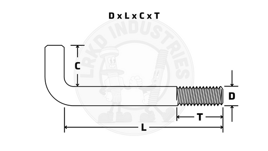 90 Degree Anchor bolt/ bent anchor bolt/ F1554/ CUSTOM THREAD/MANUFACTURED