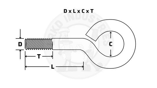 CLOSED Eye Bolt/ Eye Anchor Bolt/ CUSTOM THREAD/ MANUFACTURED