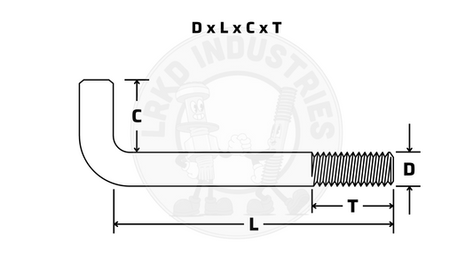 90 Degrees Anchor Bolt Custom Threaded Rod