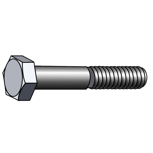 1/4"-20 x 1" Hex Tap Bolts, Full Thread, Steel, Zinc Plated