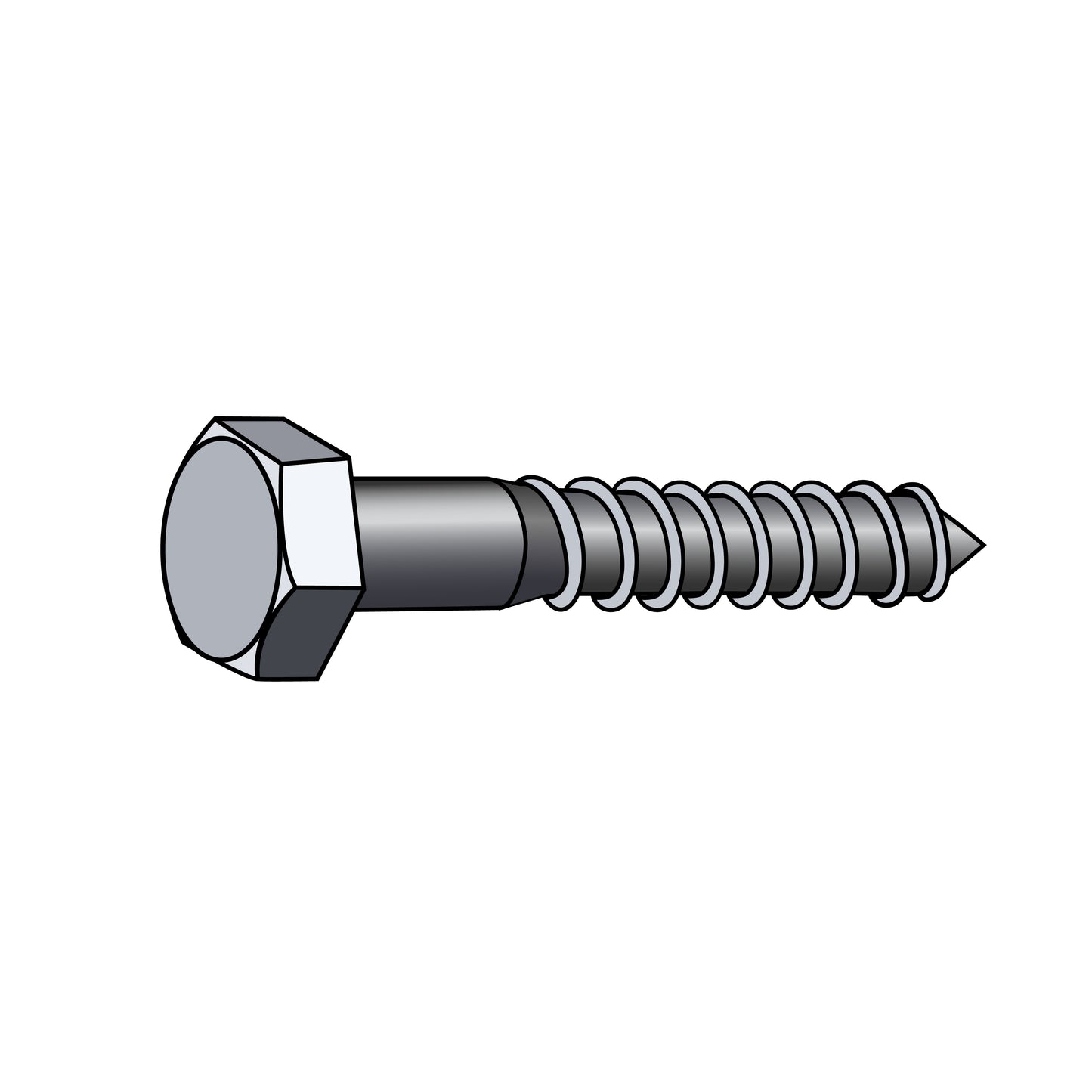 3/8" x 4" Hex Lag Screw ZP