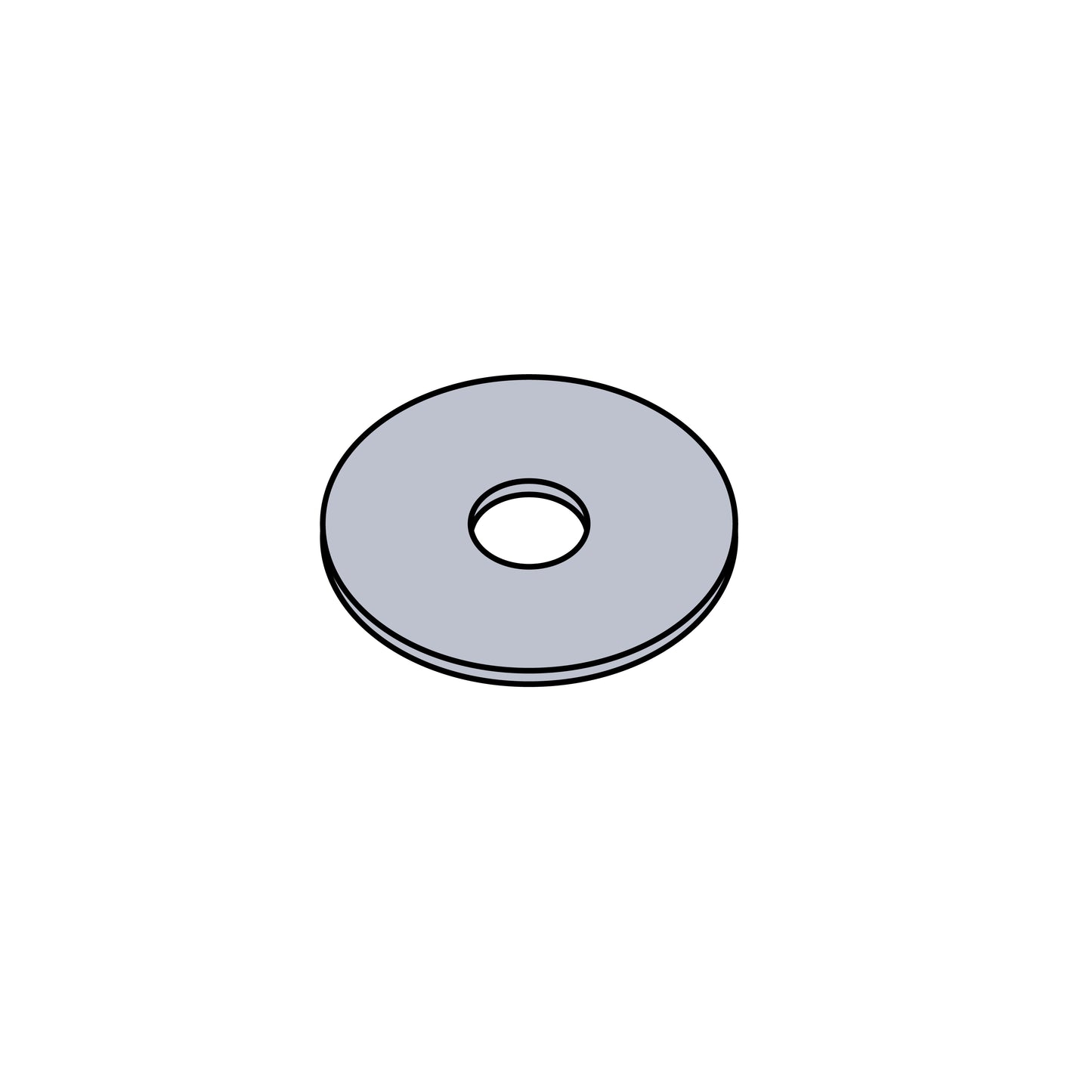 1/4" x 1-1/4" Fender Washers, Carbon Steel / Zinc Plated